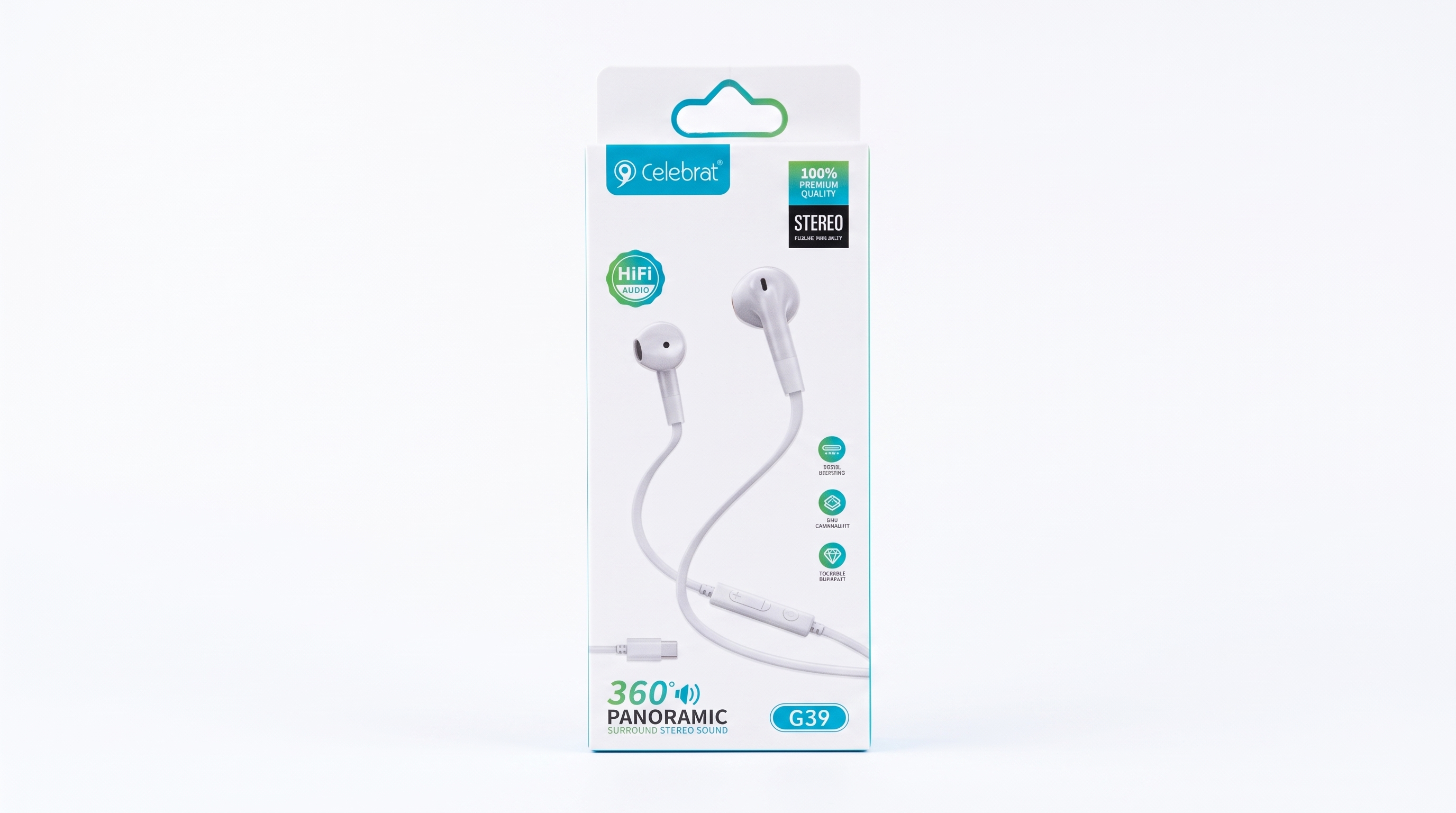 Celebrat G39 360° Panoramic Sound Type-C Earphones